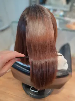 【大人女性最強メニュー】髪質改善トリートメント+暖色系おすすめイノアカラー(お色味相談OK)＋カット(ファインバブル付)