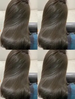 ブリーチなしのダブルカラーで透明感カラー