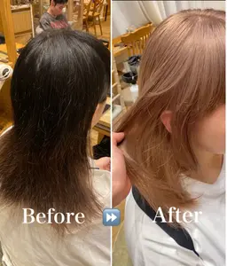 【切れ毛防止✨】ケアブリーチ＋カラー+補修トリートメント🥣(ブリーチリタッチでも大丈夫です！！)