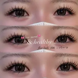 口コミ投稿必須🧚8/27限定💖大人気【＆healthy✨】フラット100本👀エクステ×パーマ♥‬次世代パリエク🪄