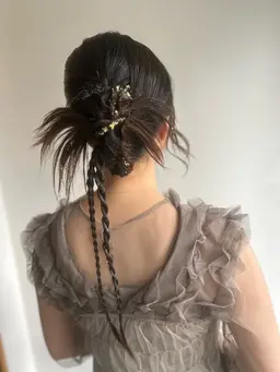 🩵結婚式、浴衣などパーティーセット🩵ハーフアップも🙆🏼‍♀️