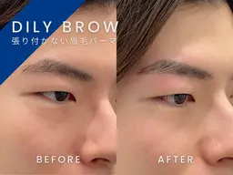 メンズアイブロウデザイン（ワックス脱毛）+張り付かない眉パーマ