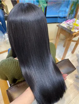 暗髪🐈‍⬛うる艶ワンカラー＋髪質改善パールプラチナトリートメント💫