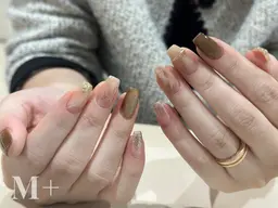 定額ネイル/大人ニュアンス/華やかアートネイル（フィルイン付き）