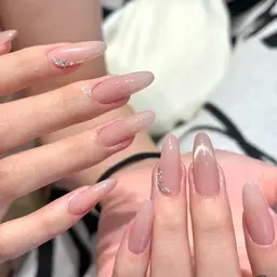 チップ+ジェル長さだし持ち込みシンプルデザイン