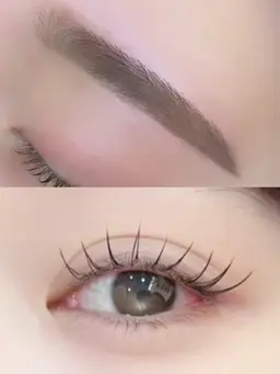 🎀学割U24🎀まつ毛パーマ➕アイブロー‎𖤐 ̖́-‬韓国風束感仕上げ➕アイブロー仕上げメイク可能✩.*˚