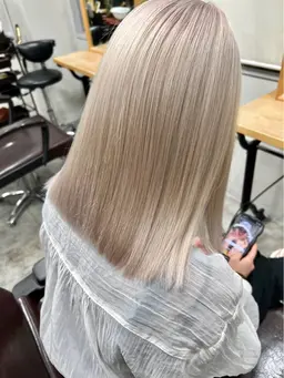 ブリーチ上級者メニュー⭐️理想の質感エフェクトブリーチで切れ毛無し！(カット＋ダブルカラー＋トリートメント)