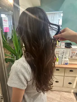 ロング毛先カット+カラー+クイックTR