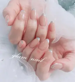 ❤️ガラスフレンチ🩵 「オフィスネイル」