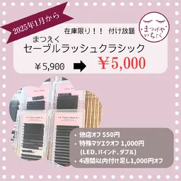 【在庫限り】◇ミニモ限定割引◇お得に付け放題！セーブルラッシュクラシック(ブラックのみ)