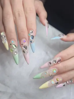 ネイルチップ10本長さだし＋フレンチorガラスフレンチ