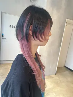 お洒落女子必見😍カット＋インナーカラー(ケアブリーチ)＋全頭カラー＋ナノスチームトリートメント