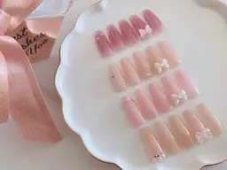 【ジェルオフずっと無料】リボン定額🎀パーツ•オフ代込み✨