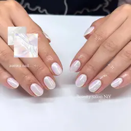 ⚠️フォトモデル【オフ込み】handオーロラorミラーネイル/オフなしも可⭕️