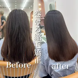 巻ける縮毛矯正＋髪質改善2Step TR(前処理、艶感UP薬剤)付きです！