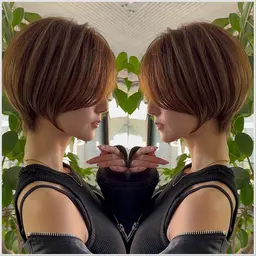 似合わせ小顔カット+うる艶カラー【ショートカット/北千住ショートカット/丸みショート/似合わせショート】