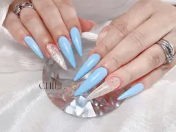 【チップロング長さだし】10本ワンカラー