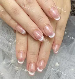 【チップ長さだし10本】＋チークネイル＋マグネットフレンチ　¥9990