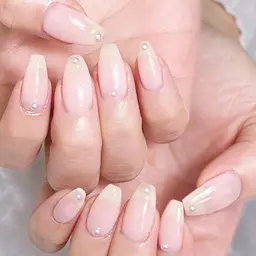 🎀チップ+ジェル長さ出し💗【ワンカラー/ラメグラデーション+スートン10粒】¥7980