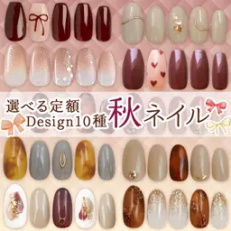 【オフ無料】大人っぽ🖤先取り！秋ネイル🍂💛🦊　べっ甲・リボン・フレンチなど｡･ﾟ　オフあり/ニュアンス/オフィス
