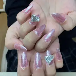 ❤️チップ長さ出し❤️ラメグラデーション💕ベース付き