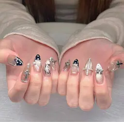 【新規オフ無料・自爪】アート やり放題 & パーツつけ放題 ¥9980