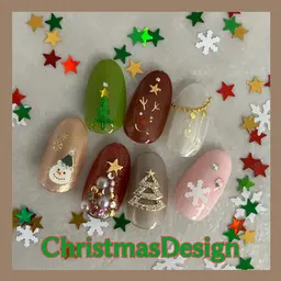 クリスマスネイル🎄❤️ワンカラー+選べるアート💚フットもOK(オフあり)