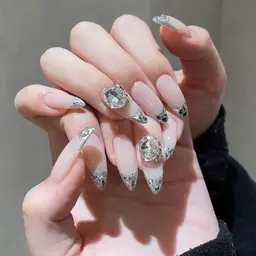 チップ長さだし ガラスフレンチやフレンチネイルベース色付き