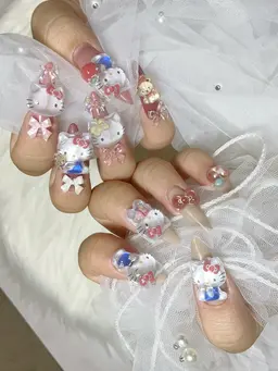 ✨️超期間限定✨️【オフなし‪✕‬】長さ出し🫶🏻チップorスカルプ 🌺 パーツ付け放題‎🤍