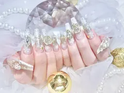 【HAND】オフなし⭐️120分パーツつけ放題＋ワンカラーorラメグラデーション