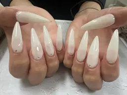 【リピーター様専用付け替えオフ無料アクリルスカルプ10本長さ出し＋ワンカラーorグラデーション、カラー三色まで】