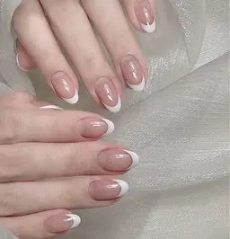 自爪💅クリアベースガラスフレンチ/変形フレンチ✨🤍