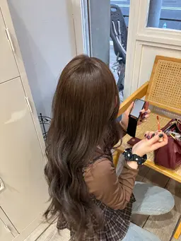 🥣高発色＆透明感🧊ブリーチなしダブルカラー➕イルミナカラー➕はちみつトリートメント🧸🍯韓国風透明感✨