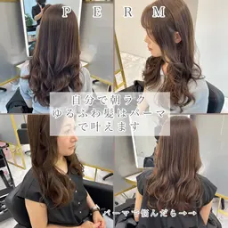 ミニモ限定一日5名様大人気クーポン🉐パーマ指名90%✂️韓国風レイヤー&ゆるふわパーマ&イルミナカラー✂️