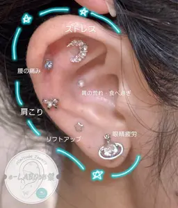 話題の【耳つぼジュエリー】両耳12粒⚠️現金のみ⚠️