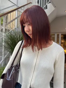 🧶低ダメージ暖色🧶ブリーチなしWカラー+2stepトリートメント