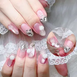 【オフなし❤️ྀི】持ち込み🆗❤︎ 90分韓国ネイルパーツ付け放題&やり放題コース