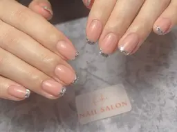 【ソフトジェル付き替えオフ込み】ガラスフレンチ 【ベース1色付き】