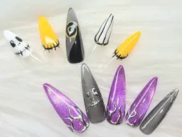 【オフあり】💜🎃ハロウィン限定デザインネイル🎃💜