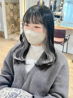 🍑インナーカラー🍑 【ポイントブリーチ+ワンカラー】