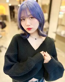 韓国アイドル風カラー🇰🇷🩵似合わせダブルカラー+カット+TR