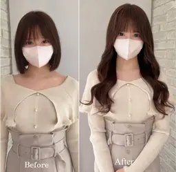 《人気No,1×馴染み特化》プラチナエクステ60枚＋カラー＋巻き仕上げ￥15,000