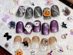 【ハンド/🙅オフなし🙅】ハロウィンネイル🎃パラジェル変更+¥550