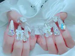 🎀おすすめ☆自爪🎀10本アート、ストーン、パーツ付け放題 ¥10500→¥7980