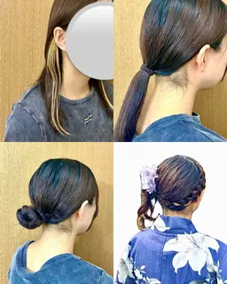 【インナーカラー】ブリーチ＋透明感カラー💛💜