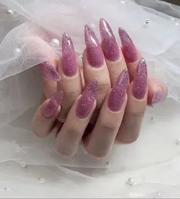❣️限定❣️【チップ長さだし】 💖 ワンカラーorラメグラ orフラッシュ +パーツ2個❣️ソフトジェルオフ込み