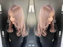 【 暗髪 → ハイトーン 】2回ホワイトケアブリーチ + ケアカラー