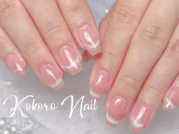 🎀チップ長さだし+マグネットフレンチ/チークネイル/ミラーフレンチ/ガラスフレンチ🎀【ジェルオフ無料ケア込み】