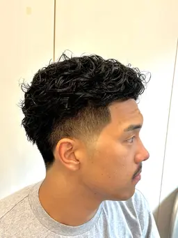 フェードカット+パーマ