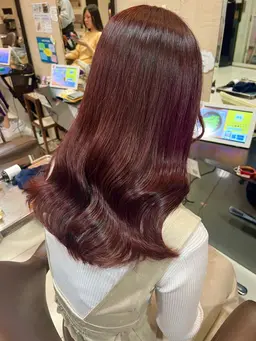 大人気❣️ブリーチなしボルドーカラー🍎🍒